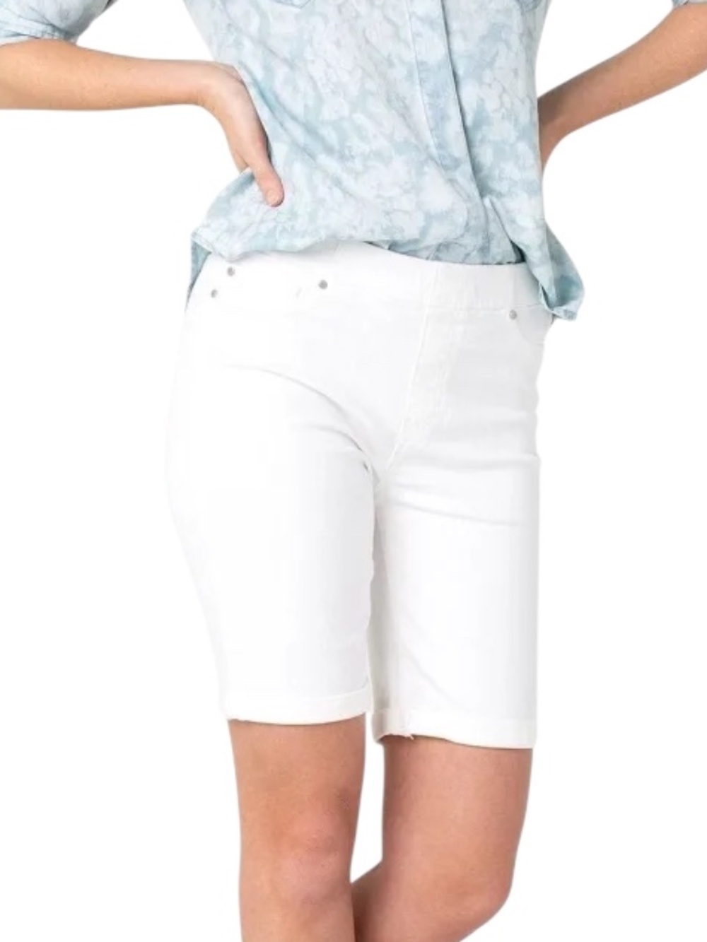 Liverpool Los Angeles "Chloe" Pull-on Bermuda Shorts - White Size 0/25